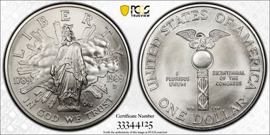 1989-D $1 Congress MS70