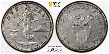 1909-S Peso KM-172  Ag N1