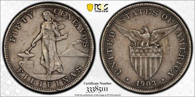 1903 50C KM-167  Ag XF40