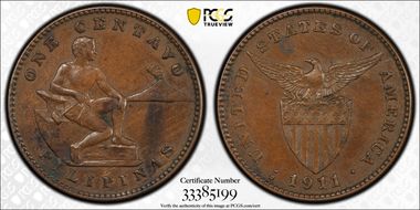 1911-S 1C KM-163 AU55BN