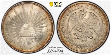 1898-Mo AM Peso Restrike KM-409.2 MS65