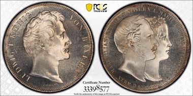 1842 2 Th Marriage of Crown Prince KM-812.1   Ag MS64