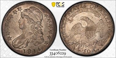 1814 50C Overton 105 MS62