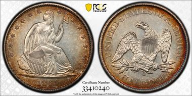 1861-O 50C W-07 LA Issue AU58