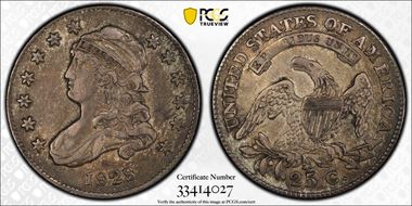 1828 25C Browning 1 AU50