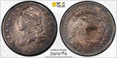 1814 10C JR-3 Large Date N1