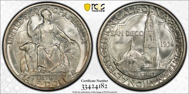 1936-D 50C San Diego MS66+