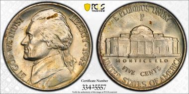 1942-P 5C Silver MS66FS