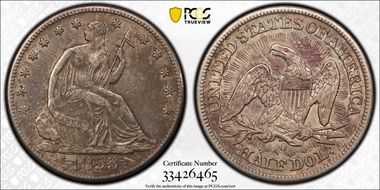 1853-O 50C WB-11 Arrows and Rays XF45