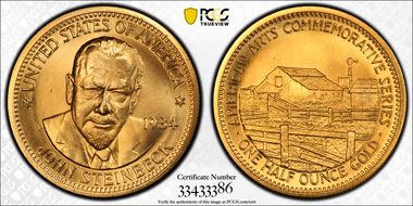 1984 AV Medal John Steinbeck MS68