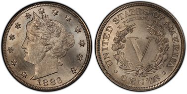 1883 5C With CENTS MS66+