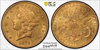 1879 $20 AU55