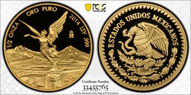 2014-Mo 1/2 oz Libertad Au PR70DCAM