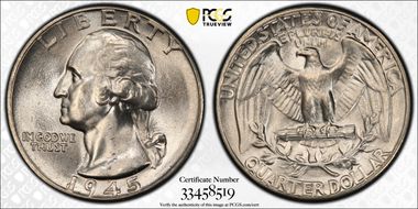1945 25C MS64