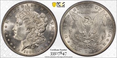 1888 $1 VAM 12, Doubled Reverse MS62