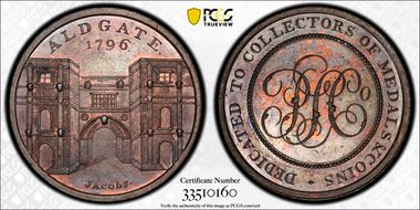 1796 Tk 1/2D DH-646 Middlesex, Skidmore's MS64BN