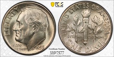 1955-D 10C MS66FB