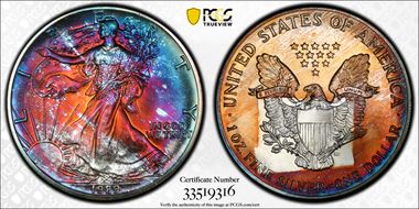 1989 $1 Silver Eagle MS68
