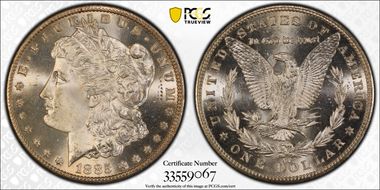 1885-CC $1 VAM 4 Doubled Dash MS66