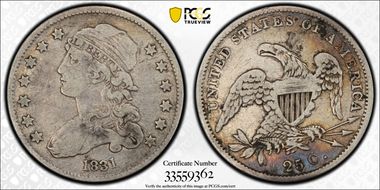 1831 25C Large Letters N1