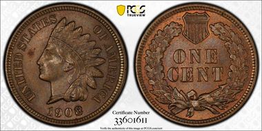 1908 1C MPD FS-301, S-4 MS63BN