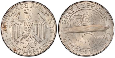 1930-A 5 Mk J-343 Zeppelin Ag MS65