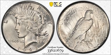 1926 $1 VAM 1A, Broken Wing MS63