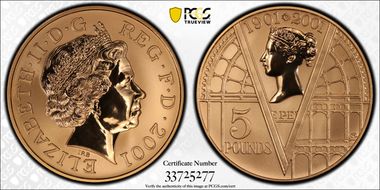 2001 £5 S-L9 Victorian Ann. Au Reverse Proof PR69