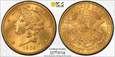 1904 $20 MS62