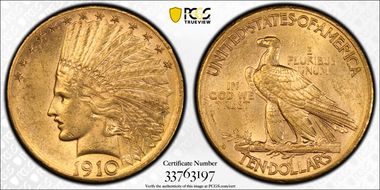 1910-D $10 MS61
