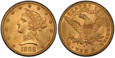 1888-S $10 MS63+