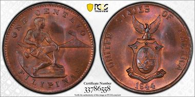 1944-S 1C KM-179 MS65BN