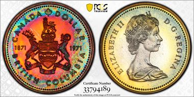 1971 S$1 British Columbia Ag SP66