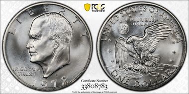 1972-S $1 Silver MS68