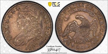 1827 50C Square Base 2 AU53