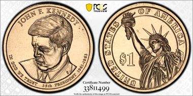 2015-D $1 John F. Kennedy Position A MS66