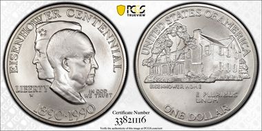 1990-W $1 Eisenhower MS69