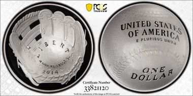 2014-P $1 Baseball Hall of Fame PR70DCAM