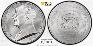 (2015) Medal Lyndon B. Johnson Chronicles Set MS69