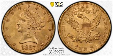 1887 $10 MS63