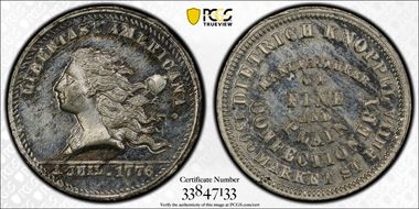 (1876) Token Pa-Ph 990A White Metal Dietrich Knoppel MS63