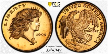 1995 Token X-580 Goldine Gallery Mint Mus. Concept MS66