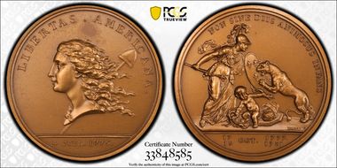 (1980s) AE Medal Libertas Americana Restrike MS65BN