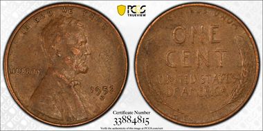 1952-D/S 1C OMM FS-511 AU53BN