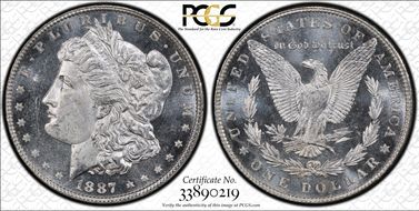 1887 $1 MS63DMPL
