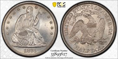 1876-S 50C MS64+