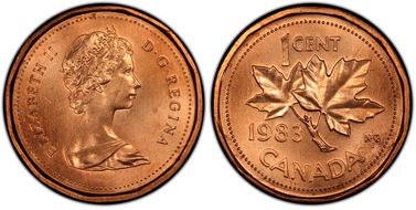 1983 1C Near Beads MS66RD