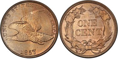 1857 1C Flying Eagle MS65