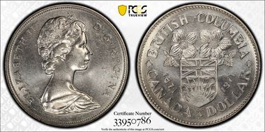 1971 $1 British Columbia MS65