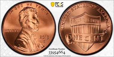 2013-D 1C Shield MS67RD